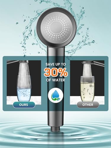 Filtered Shower Head with Handheld, 3 Modes High Pressure Shower Heads, Shower Head with Filters 18 Layers for Hard Water, Remove Chlorine and Harmful Substance, Reduce Dry Skin