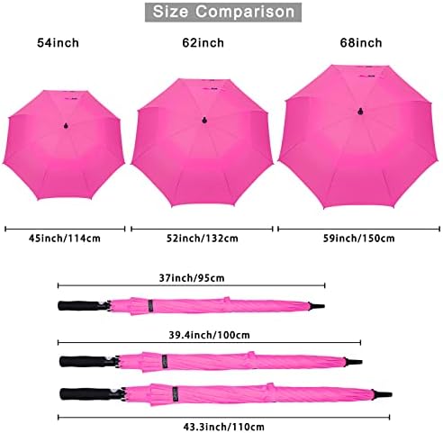 G4Free 47/54/62/68 Inch Automatic Open Golf Umbrella Oversize Extra Large Double Canopy Vented Windproof Waterproof Stick Umbrellas