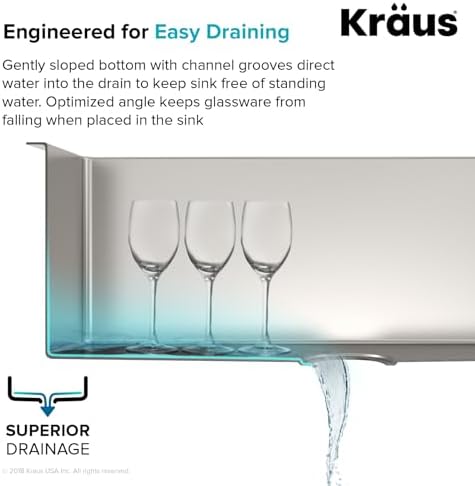 Kraus KHU101-21 Standart PRO 16 Gauge Undermount Single Bowl Set (4 Item Bundle: Sink, Bottom Grid, Drain Assembly, Kitchen Towel), 21 Inch, Stainless Steel