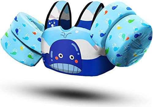 Chriffer Kids Swim Vest Life Jacket for 22-66 Pounds Boys and Girls, Toddler Floaties with Shoulder Harness Arm Wings for 2,3,4,5,6,7 Years Old Baby