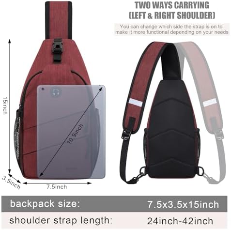 Crossbody Bags for Women Men Trendy Sling Bag Bakpack Casual Chest Bag with Convertible Shoulder Strap