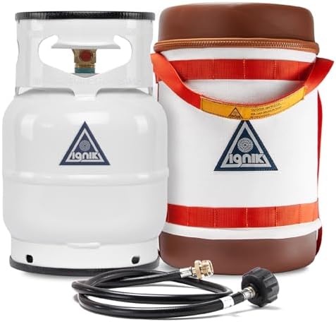 Ignik Refillable Gas Growler Deluxe 5-Pound Propane Tank with Carry Case and Adapter Hose