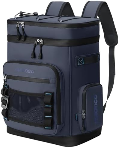 48Cans Large Cooler Backpack, Leakproof Insulated Backpack Cooler for Men & Women, Waterproof, 30L, Dark Blue