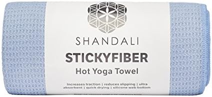 Shandali Hot Yoga Towel - Mat-Sized, Microfiber, Super Absorbent, Anti-Slip, Injury Free, 24" x 72" - Best Bikram Yoga Towel - Exercise, Fitness, Pilates Gear