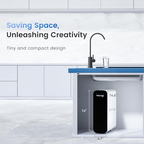 Waterdrop TSU 0.01μm Ultra-Filtration Under Sink Water Filter System, 3-Stage High Capacity, USA Tech, Smart Panel, No Waste Water, 2 Years Lifetime, Matte Black Faucet, Does not Lower TDS