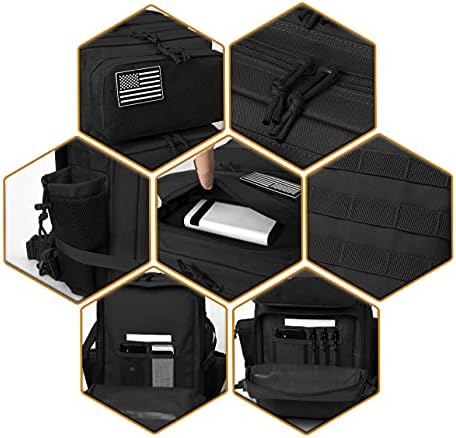 QT&QY 25L/35L/45L Military Tactical Backpack For Men Molle Daypack 3 Day Bug Out Bag Hiking Rucksack With Bottle Holder