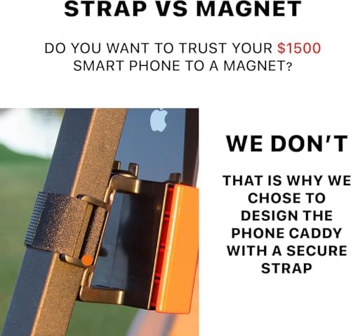 DESERT FOX GOLF Phone Caddy – Adjustable Golf Cart Phone Holder with Secure Strap for Hands-Free GPS & Golf Apps – Universal Fit