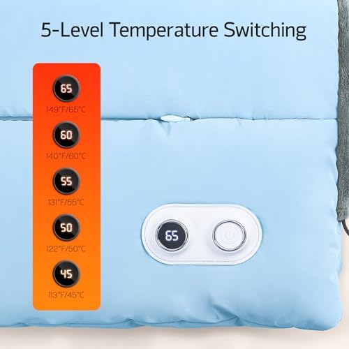 Hand Warmers Rechargeable with 10000mAh Power Bank, Portable Graphene Heated Electric Hand Warmer Pouch, 5 Level Adjustable Temperature for Women, Men, Kids, Hunting, Camping & Xmas Gifts