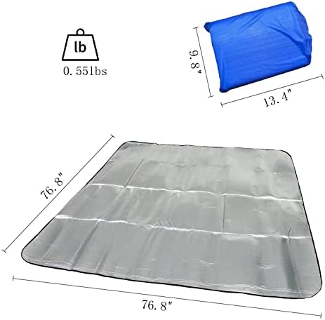 Wind Tour Outdoor Double-Sided Moisture-Proof Aluminum Foil Foam Pad Waterproof and Insulating Foil Mat Picnic Mat Camping Mat for Beach Tent and Camping