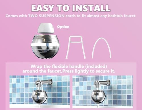 Bathtub Water Filter for Tub with Overflow,2,500 Gallons of Filtration,8 Stages Bath Filter,Remove contaminants,Chlorineand Fluoride,HardWater Softener,BPA Free(Upgrade Version),Chrome