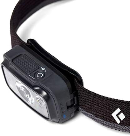 Black Diamond Spot 350 LED Headlamp, Waterproof and Dimmable Battery Powered Headlamp for Camping, Hiking, Running, Work with Red Light Headlamp Mode, Graphite