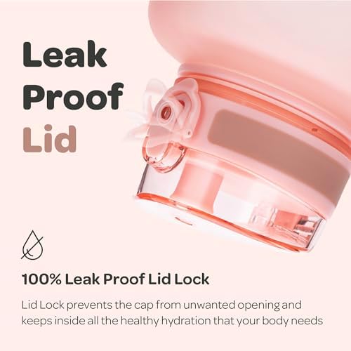 Hydracy Water Bottle with Time Marker -Large BPA Free Water Bottle & No Sweat Sleeve -Leak Proof Gym Bottle with Fruit Infuser Strainer & Times to Drink -Ideal for Fitness Sports & Outdoors