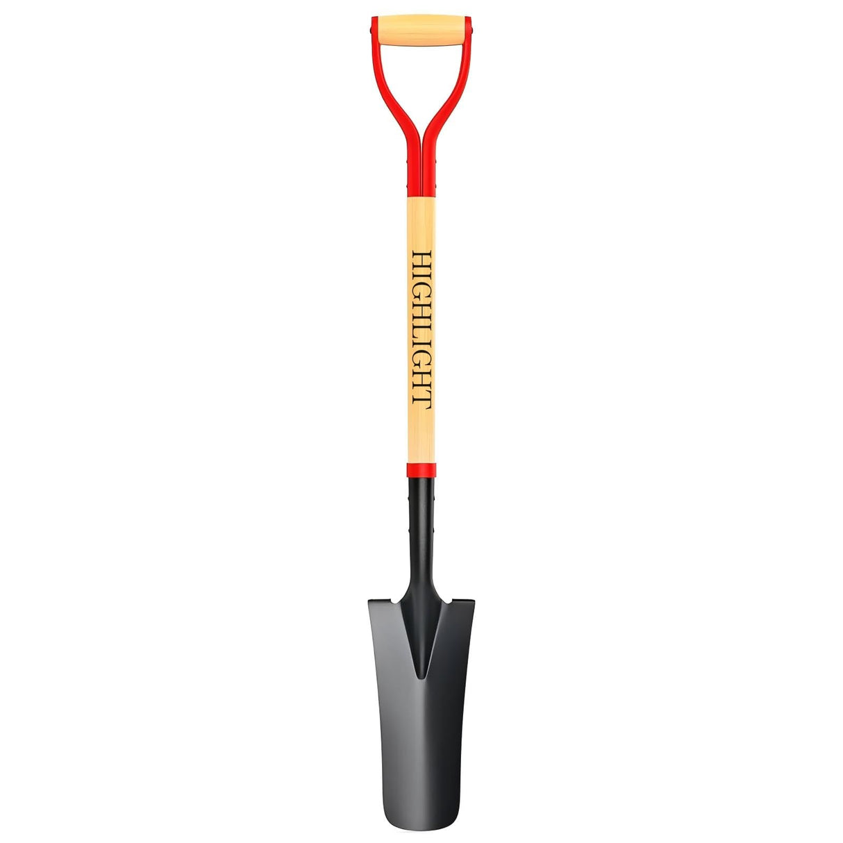 HIGHLIGHT Spade Shovel Digging Trench Garden 45 Inch D Grip Steel Shovel