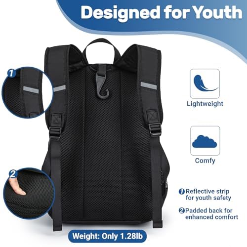 Youth Baseball Bag, Softball Bag for Girls & Boys, Kids Tball Backpack with Shoes Compartment