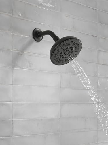 Delta Faucet 8-Spray Touch-Clean Matte Black Shower Head, Delta Shower Heads, Showerhead, Shower Head Black, 2.5 GPM Water Flow, Matte Black 75898BL