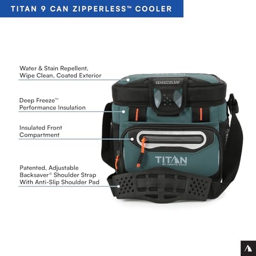 Arctic Zone Titan Deep Freeze Cooler - Zipperless Hardbody Cooler - Small & Large Capacity- Beach & Camping Cooler - Deep Freeze Insulation, HardBody Liner, and SmartShelf
