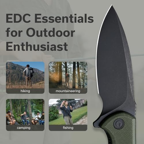 CIVIVI Mini Praxis Folding Pocket Knife, 2.98" D2 Steel Blade G10 Handle Small EDC Knife with Pocket Clip for Men Women, Sharp Camping Survival Hiking Knives C18026C-1