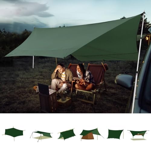 Tarp Poles, Telescoping Tent Poles, Ultra-Lightweight Portable Aluminum Sun Shade Poles That Extends Up to 7'6",Suitable for Camping, Tent, Awning, Beach Shelter(2 PCS)