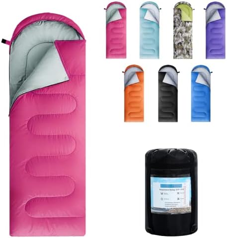 Sleeping Bags for Adults,Kids & Girls-Warm & Cold Weather Lightweight Waterproof Sleeping Bag Backpack with Compact Bag,Great for 3-4 Seasons Hiking,Camping and Outdoor Mountaineering