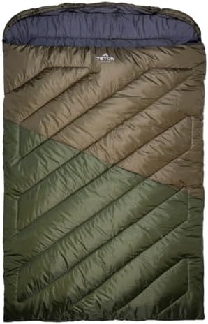 TETON Mammoth, 20 Degree and 0 Degree Sleeping Bags, Double Sleeping Bag, A Warm Bag the Whole Family can Enjoy. Great Sleeping Bag for Camping, Hunting and Base Camp. Compression Sack Included