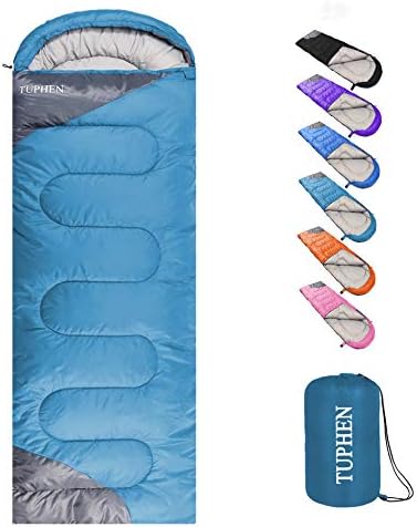 tuphen- Sleeping Bags for Adults Kids Boys Girls Backpacking Hiking Camping Microfiber Liner, Cold Warm Weather 4 Seasons Indoor Outdoor Use, Lightweight & Waterproof