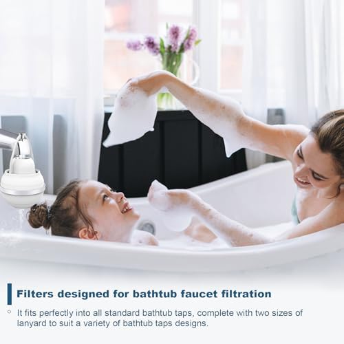 Bath Filter for Tub - 8 Stages Bath Filter- Removes Hundreds of Contaminants, BPA Free, Purify Your Bathwater for Healthier Skin and Hair