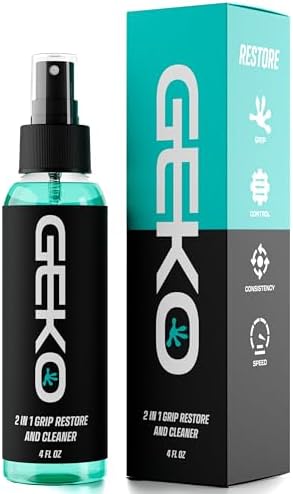 Geko 2 in 1 Grip Restore and Cleaner - #1 Sport Cleaner Formulated for Grip - Grip Spray for Golf, Football, Baseball, Basketball, Soccer, Tennis, Pickleball, Volleyball - Removes Dirt And Oil