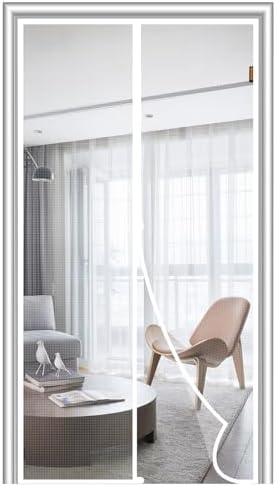 MAGZO Magnetic Screen Door, 32'' x 80'', High-Density Fiber Mesh Net Curtain Scratch-Proof, Pet Friendly, Annoying Creatures-Resistant, Magnets for Sliding Glass/Patio/Single/Front/Back Doors, White