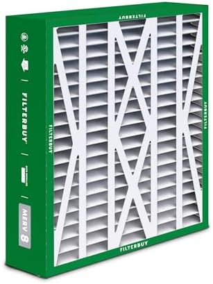 Filterbuy 17.5x21x5 Air Filter MERV 8 Dust Defense (2-Pack), Pleated HVAC AC Furnace Air Filters Replacement for Rheem, Ruud, and Protech (Actual Size: 17.13 x 20.63 x 4.38 Inches)