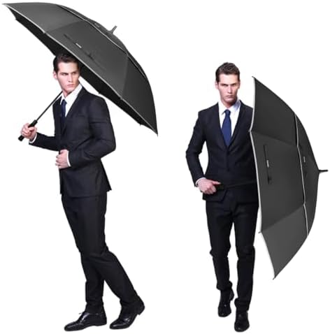 G4Free 47/54/62/68 Inch Automatic Open Golf Umbrella Oversize Extra Large Double Canopy Vented Windproof Waterproof Stick Umbrellas