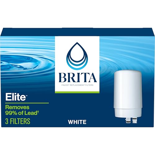 Brita Replacement Water Filter for Faucet Mount, Removes 99% of Lead, Sink Filtration System, White, 3 Count