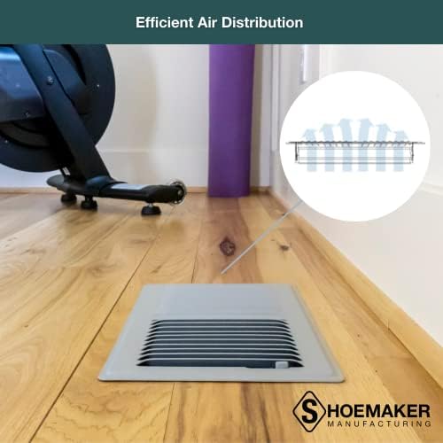 Cement Gray, 4x10, Premium Floor Register, All Steel Heavy Duty Vent Cover