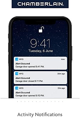 Chamberlain C2405 MYQ Smart Garage Door Opener, Chain Drive, 1/2-HP Motor, Dual Light - Quantity 1
