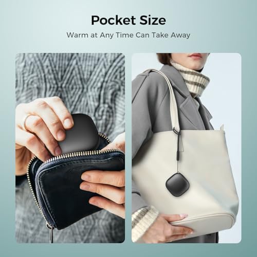 Pocket Size Hand Warmers Rechargeable 2 Pack, AI Smart Chips 3 Levels Heating Ultrathin Electric Handwarmers with 4000mAh, Portable Electric Hand Warmer, Hunting Camping Hiking Men Womens Gifts