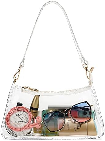 LOXOMU Clear Purse Stadium Approved, Small Crossbody Bag Shoulder Handbag for Women