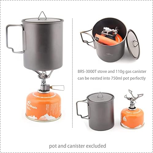 BRS Stove BRS 3000T Stove Titanium Ultralight Backpacking Stove Portable Propane Camping Stove Gas Burner Camp Stove only 26g with Extra O Ring (BRS-3000T Stove)
