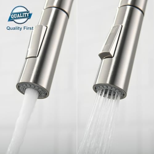 Havin Brushed Nickel Kitchen Faucet with Pull Down Sprayer, High Arc Stainless Steel Material, with cUPC Ceramic Cartridge,Fit for 1 or 3 Holes Kitchen Sink or Laundry Sink or bar Sink Faucet
