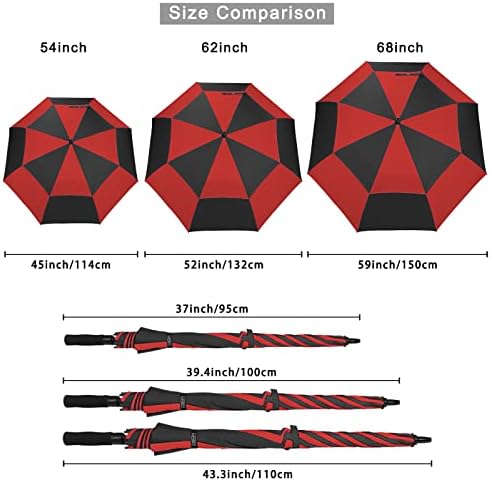 G4Free 47/54/62/68 Inch Automatic Open Golf Umbrella Oversize Extra Large Double Canopy Vented Windproof Waterproof Stick Umbrellas