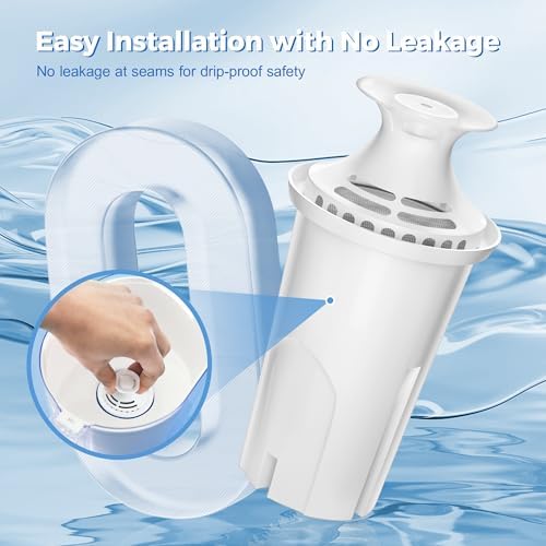 Water Filter Replacement Compatible with Brita Water Pitchers and Dispensers, by DESENRUIS for Classic 35557, OB03, Mavea 107007, Reduce Chlorine and Bad Taste, BPA free, Pack of 6
