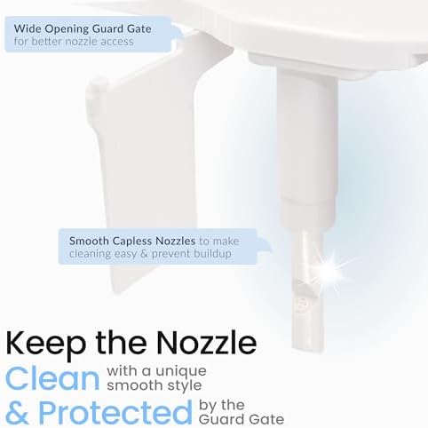 LUXE Bidet NEO 120 Plus - Patented Bidet Attachment for Toilet Seat, Innovative Hinges to Clean, Slide-in Easy Install, Advanced 360° Self-Clean, Single Nozzle, Rear Wash (White)