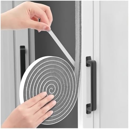 33 Ft Self-Adhesive Weather Stripping Door Seal Strip for Door Window, 0.35" Wide x 0.35" Thick, Gray