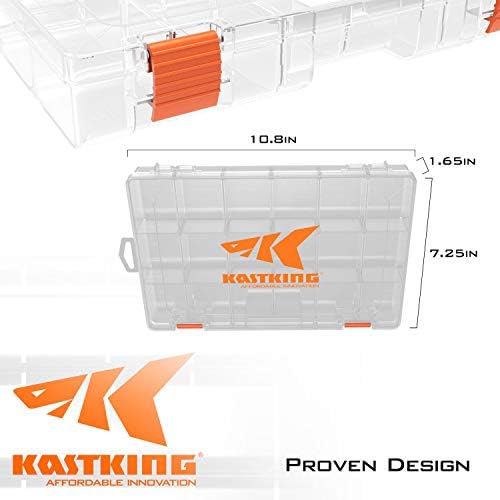 KastKing Tackle Boxes, Plastic Box, Plastic Storage Organizer Box with Removable Dividers - Fishing Tackle Storage - Box Organizer - 2 Packs /4 Packs Tackle Trays - Parts Box