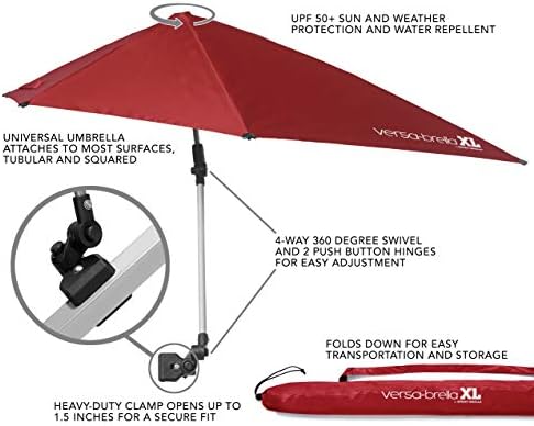 Sport-Brella Versa-Brella SPF 50+ Adjustable Umbrella with Universal Clamp