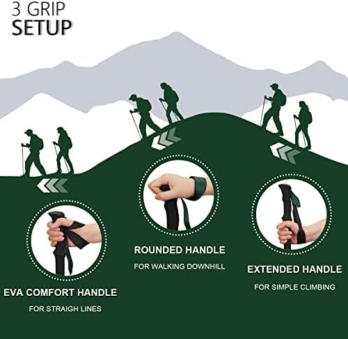 TheFitLife Collapsible Trekking Poles for Hiking – Lightweight Folding Walking Sticks for Men and Women with Extra-Long Foam Handle and Metal Flip Lock