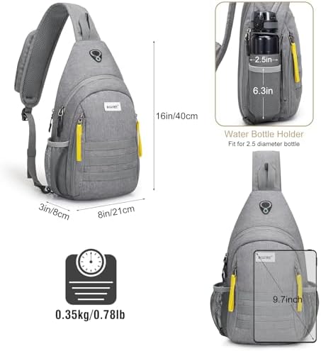 G4Free Sling Bag RFID Blocking Crossbody Backpack Travel Chest Bag Hiking Daypack for Women Men Outdoor Sports