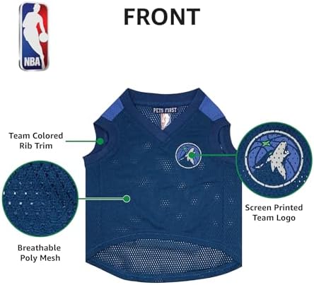 Pets First NBA Minnesota Timberwolves Dog Jersey, Medium- Tank Top Basketball Pet Jersey