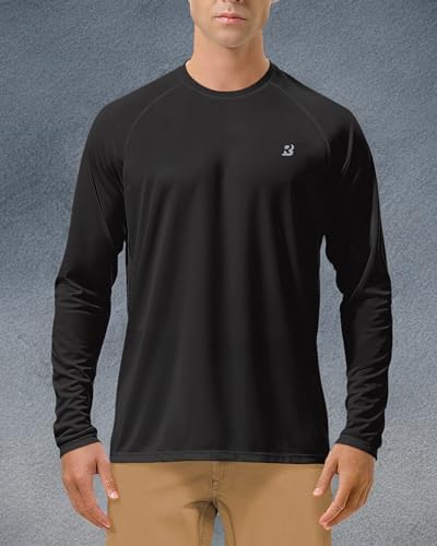 Roadbox Mens UPF 50+ UV Sun Protection Shirts Outdoor Long Sleeve SPF Rash Guard for Fishing Hiking Swimming Running