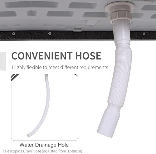 Outsunny 4FT Portable Folding Fish Fillet Cleaning Table Camping Picnic Ice Party Desk with Sink