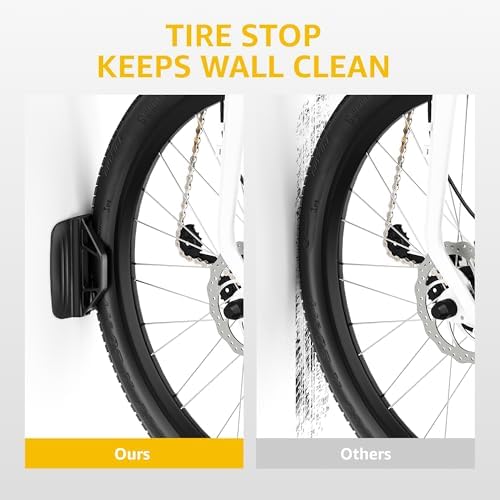 monTEK Swivel Bike Wall Mount, Bike Hangers for Garage, Space-Saving Vertical Bike Rack, Sturdy Bike Storage Rack Holds Up to 66lbs, Easy to Install, Black