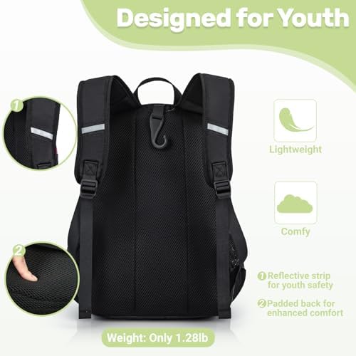 Youth Baseball Bag, Softball Bag for Girls & Boys, Kids Tball Backpack with Shoes Compartment